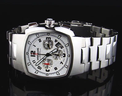 MONTBLANC WHITE DIAL STEEL CHRONOGRAPH - 42mm